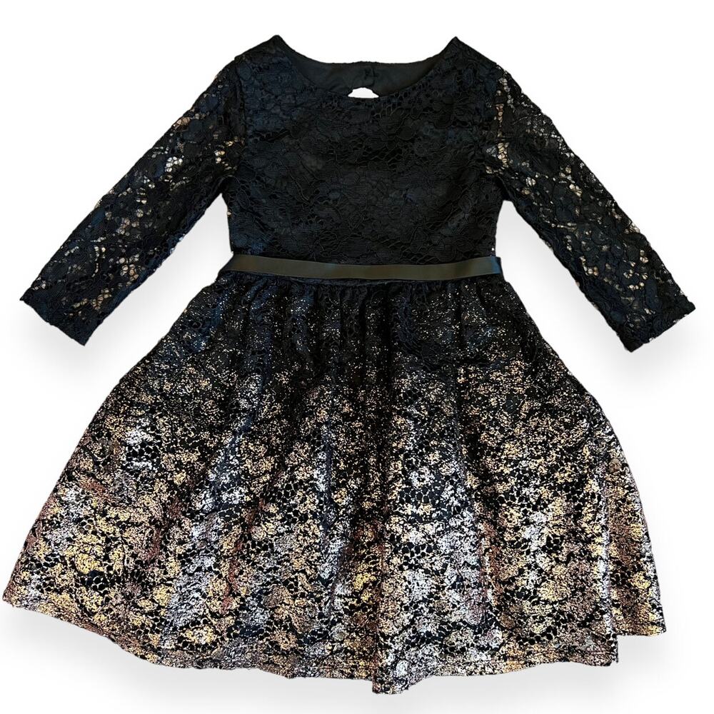 Little Angels By US angels Foil Lace Dress 6X